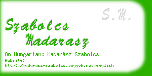 szabolcs madarasz business card